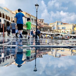 Perfekte Reflektionen bei unserem Hafenspaziergang in Chania, Kreta