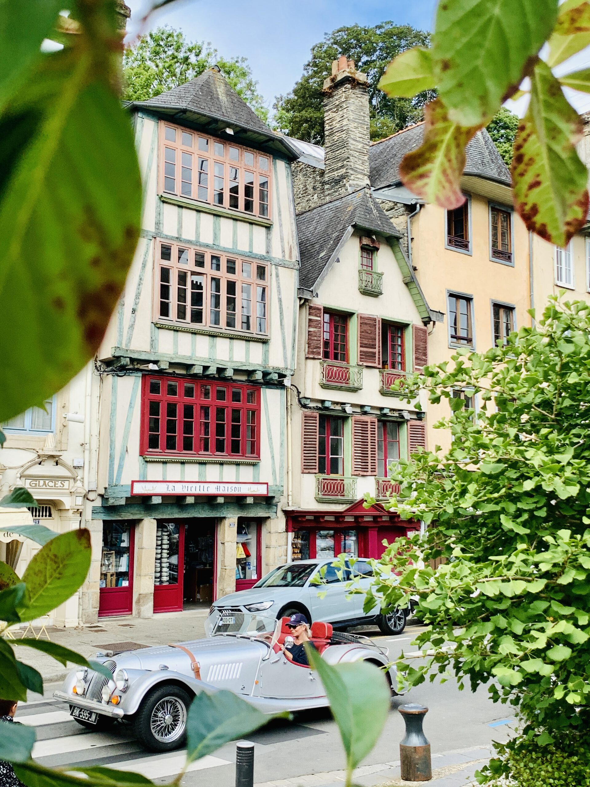 Hisotrische Häuserfassade in Morlaix, Bretagne